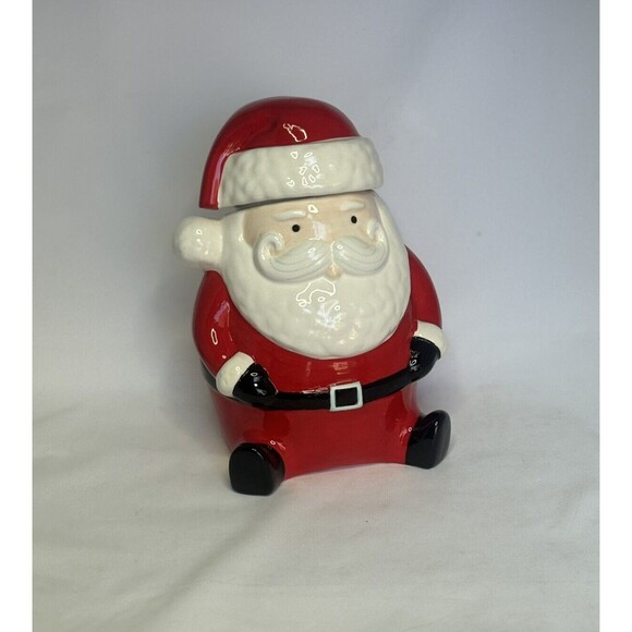 Holiday Home Santa Cookie Jar Christmas Hard To Find - Picture 2 of 9